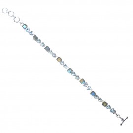 Brățară Argint Labradorit și Blue Topaz
