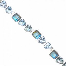 Brățară Argint Labradorit și Blue Topaz