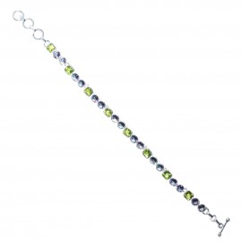 Bratara Argint Topaz Mistic si Peridot