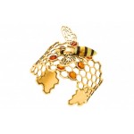 Brățară Argint Placat cu Aur și Chihlimbar Honey Bee