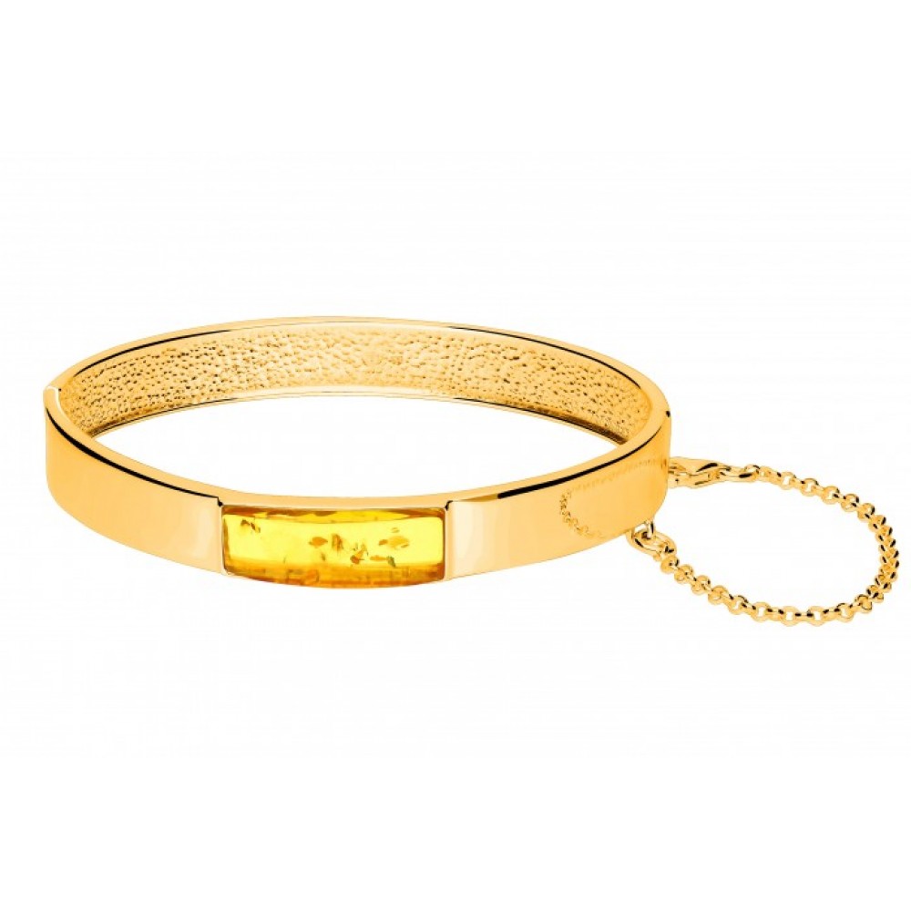 Brățară Argint Placat cu Aur și Chihlimbar Lemon Luxe