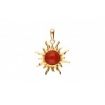 Pandantiv Argint Placat cu Aur Chihlimbar Cherry Soare
