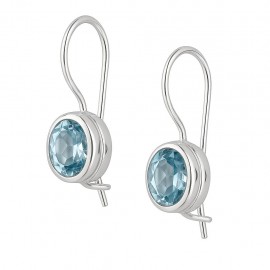 Cercei Argint Blue Topaz Lorena 