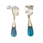 Cercei Argint Blue Topaz Cuart de Stanca Milano