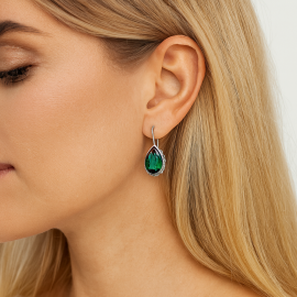 Cercei Argint Topaz Verde Kendra