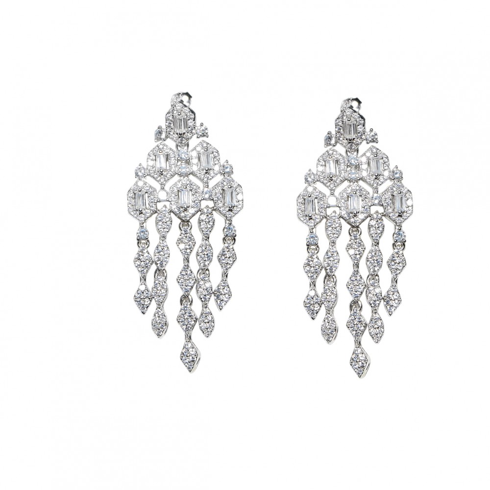 Cercei Argint Zirconii Chandelier