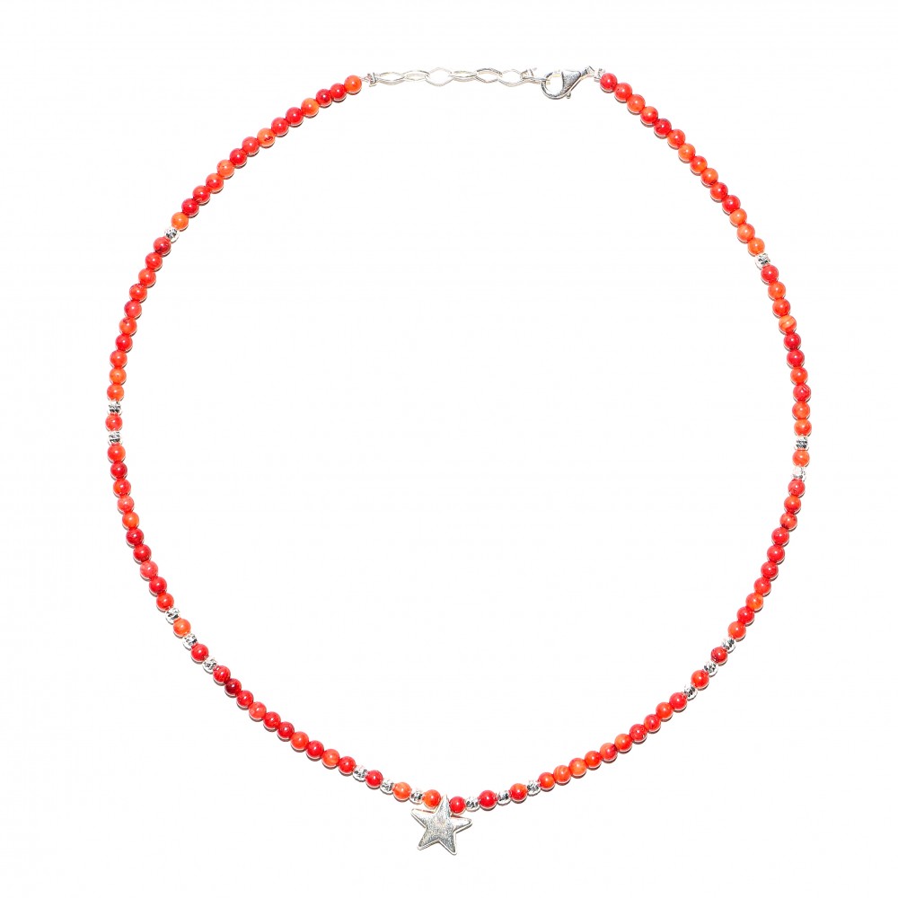 Colier Argint Coral Summer