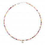 Colier Argint Turmaline Roze