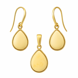 Set Argint Placat cu Aur 14K Chihlimbar Drops
