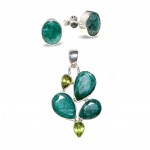 Set Argint Smarald și Peridot Lush