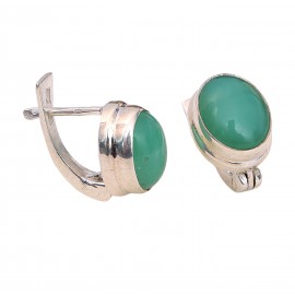 Set Argint cu Agat Verde, Peridot și Cuarț de Stâncă