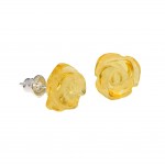 Cercei Argint Chihlimbar Yellow Rose