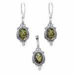 Set Argint Chihlimbar Verde Carla
