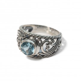 Inel Argint Blue Topaz Bali