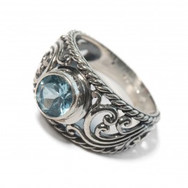 Inel Argint Blue Topaz Bali