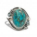 Inel Argint Turcoaz și Blue Topaz Leila