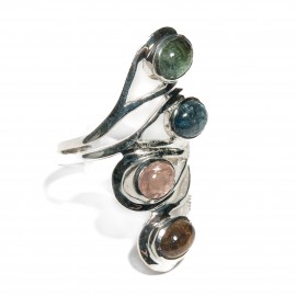 Inel Argint Turmaline Multicolore Bali