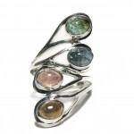 Inel Argint Turmaline Multicolore Bali