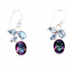 Cercei Argint Blue si Mistic Topaz