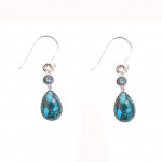 Cercei Argint Turcoaz și Blue Topaz  Porto