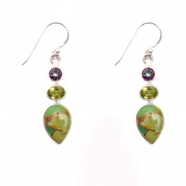Set Argint Turcoaz Verde Peridot și Topaz Mistic Lucy 