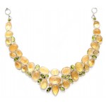 Colier Argint Citrine și Peridot