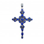 Pandantiv Cruce Argint Lapis Lazuli Deo