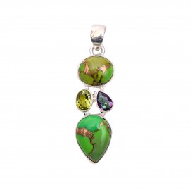 Set Argint Turcoaz Verde Peridot și Topaz Mistic Lucy 