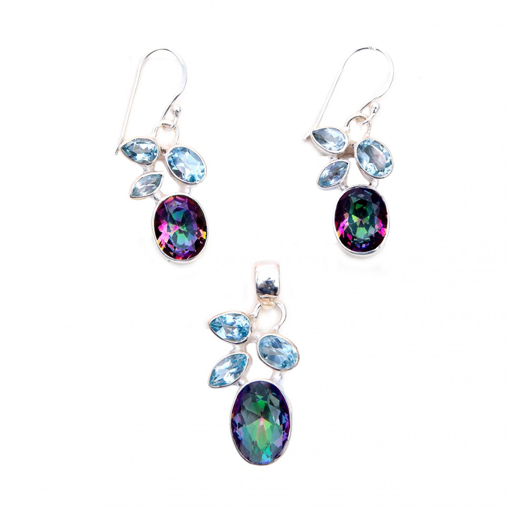 Set Argint Blue si Mistic Topaz