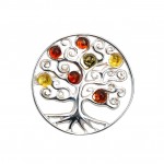 Brosa Argint Chihlimbar Tree of Life