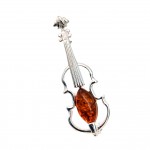 Brosa Argint Chihlimbar Violin