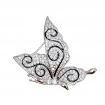 Brosa Argint Zirconii Butterfly