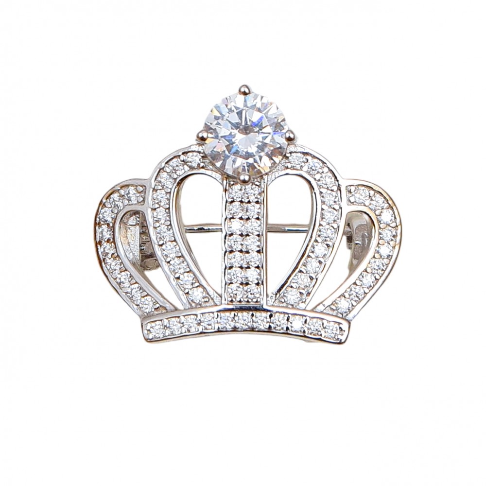 Brosa Argint Zirconii Queen