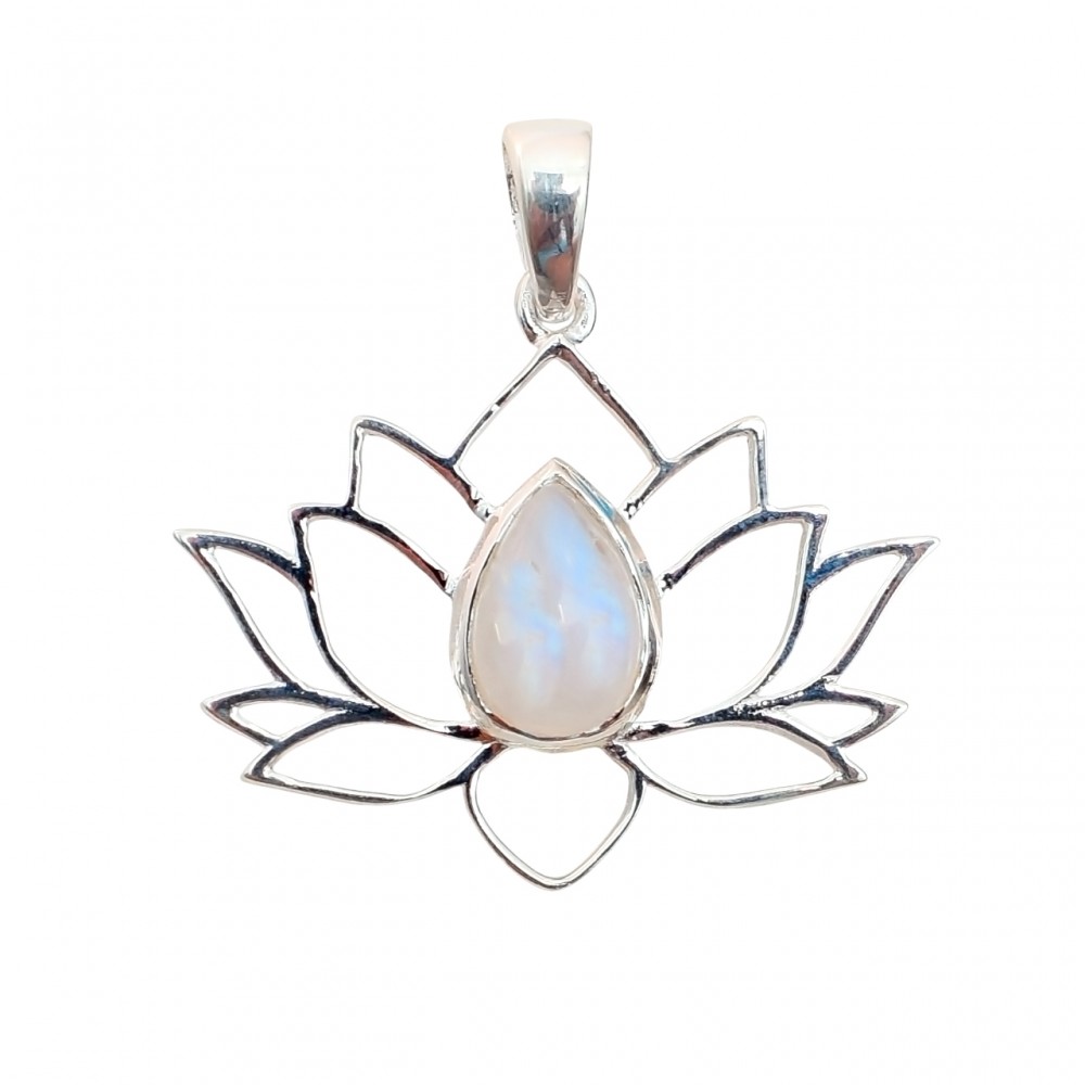 Pandantiv Argint Piatra Lunii Lotus