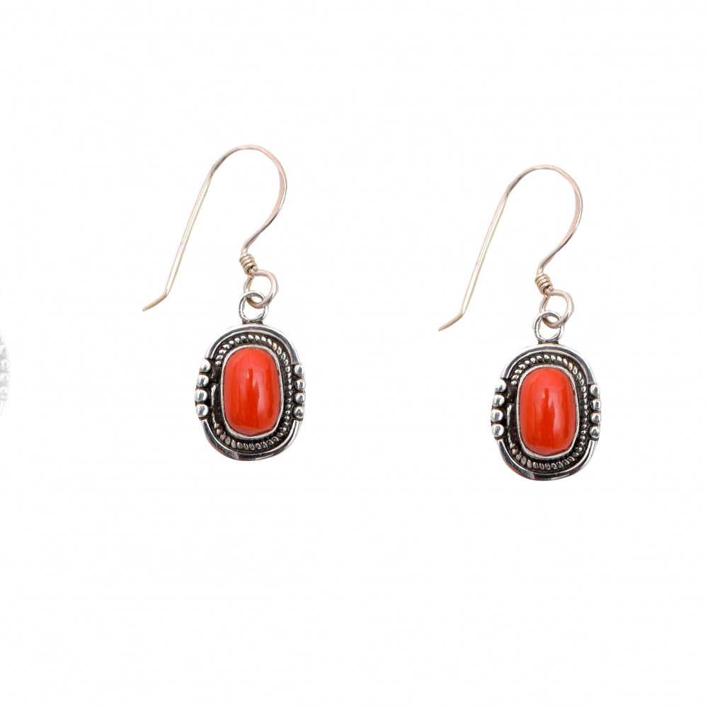 Cercei Argint Coral Amelie