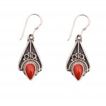 Cercei Argint Coral Celine