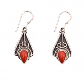 Cercei Argint Coral Celine