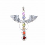 Pandantiv Argint Cristale Multicolore 7 Chakre