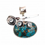 Pandantiv Argint Turcoaz și Blue Topaz Regalite