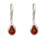 Cercei Argint Chihlimbar Cognac Drops