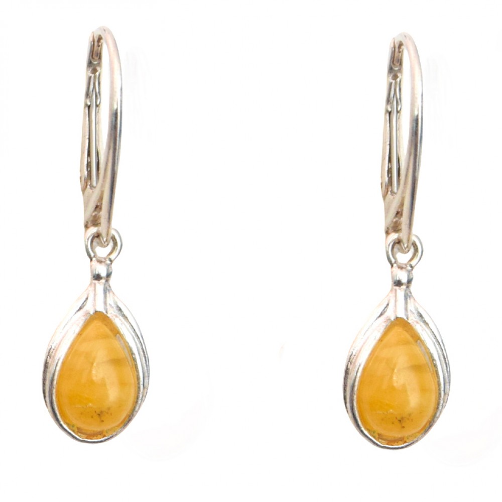 Cercei Argint Chihlimbar Golden Amber Drops