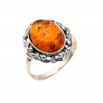 Inel Argint Chihlimbar Amber Goddess