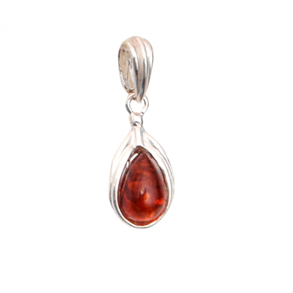 Pandantiv Argint Chihlimbar Cognac Amber Drops
