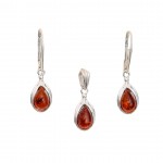 Set Argint Chihlimbar Cognac Amber Drops