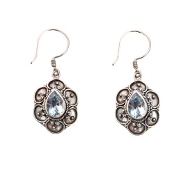 Cercei Argint Blue Topaz Joy