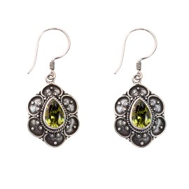 Cercei Argint Peridot Abundance