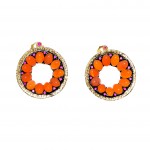 Cercei Argint Placat cu Aur 18K Carneol Orange Summer