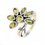 Inel Argint Peridot Shanka