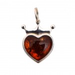 Pandantiv Argint Chihlimbar Amber Heart