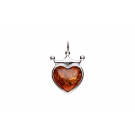 Pandantiv Argint Chihlimbar Amber Heart